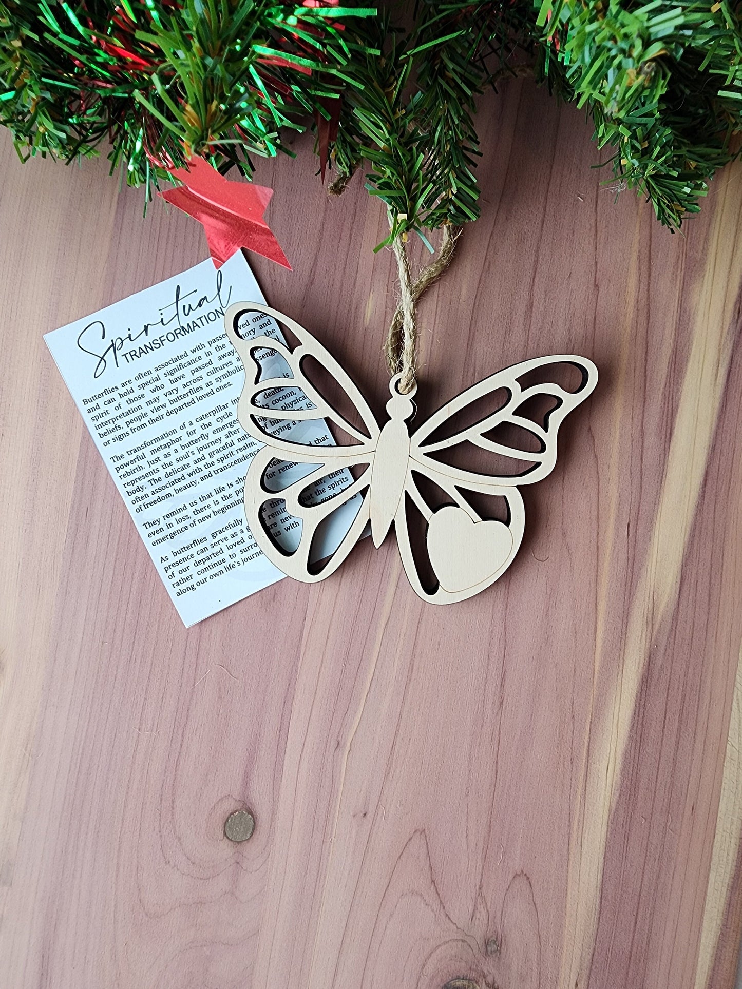 Spiritual Transformation Butterfly Ornament | Memorial Ornament | Maple | Non-Religious | Decor | Hygge | Christmas Tree | White Elephant