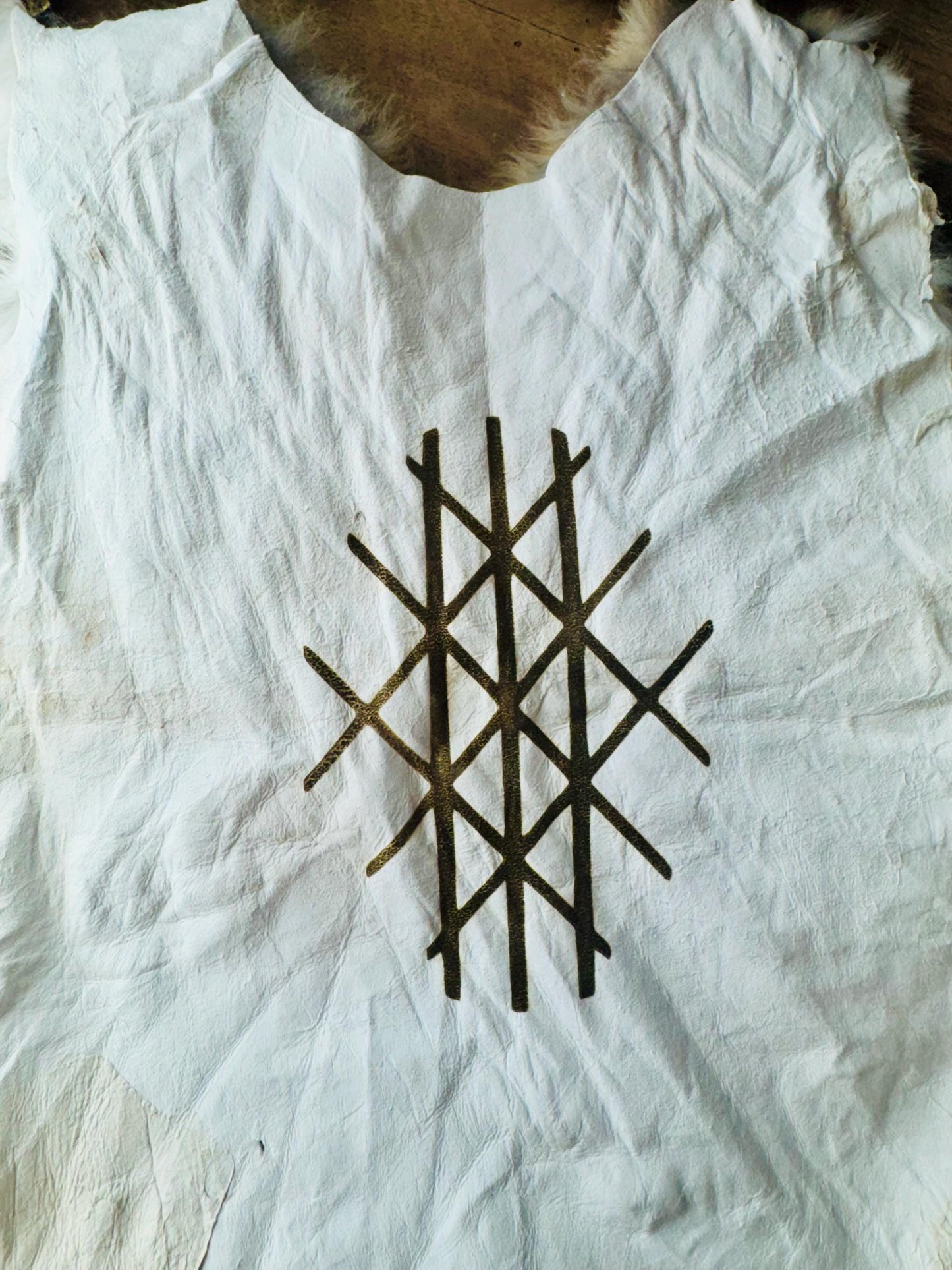 Web of Wyrd Altar Pelt Norse Pagan Decor, Genuine Rabbit Fur, Altar Cloth, Witchy Decor, Mythology Art, Norse Pagan, Viking, Odin,