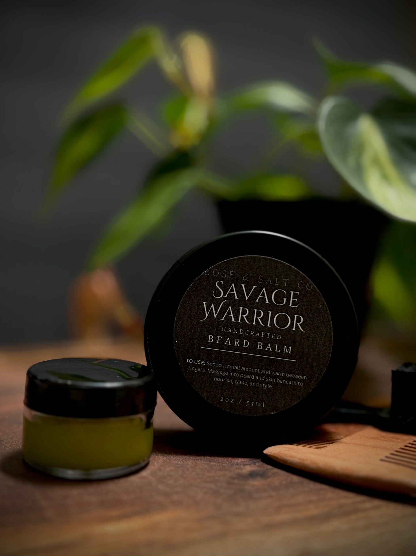Savage Warrior Beard Balm – Natural Beard Conditioner & Styling Balm for Men | Rugged Musk Scent, Moisturizing & Taming Balm