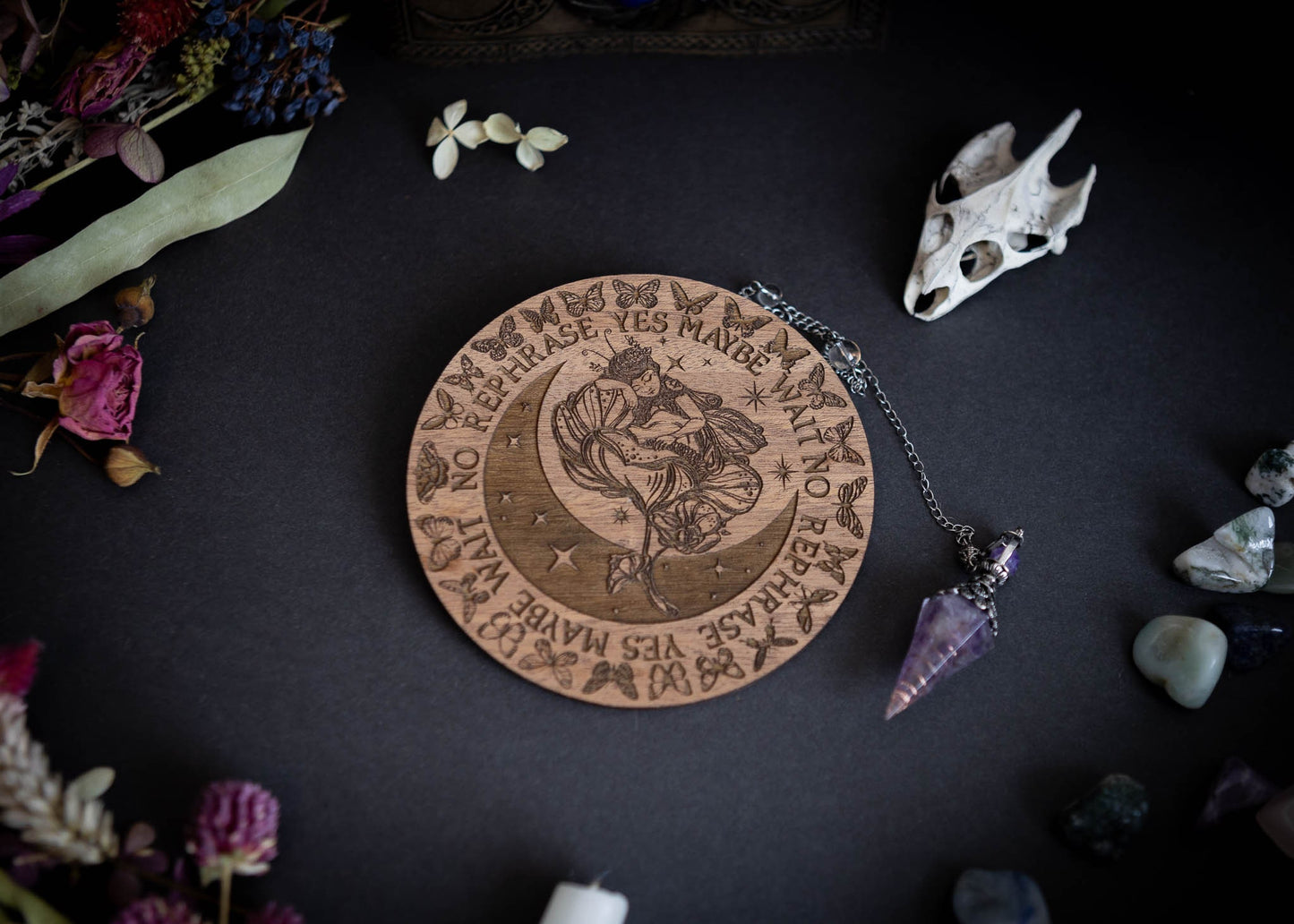 Fairy On Flowers Design Spirit Pendulum Board
