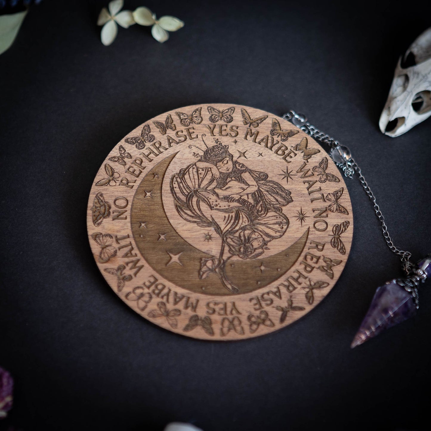 Fairy On Flowers Design Spirit Pendulum Board
