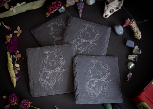 Raven Design Slate Coasters