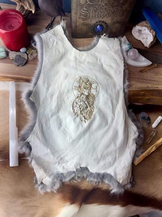 Valkyrie Woman Rabbit Fur Altar Cloth