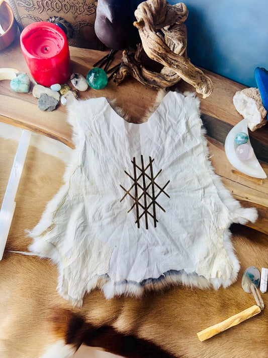 Web of Wyrd Altar Pelt Norse Pagan Decor, Genuine Rabbit Fur, Altar Cloth, Witchy Decor, Mythology Art, Norse Pagan, Viking, Odin,